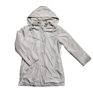 Vintage Y2K Prada Womens Hooded Zip Front Long Jacket Designer Outerwear Italy